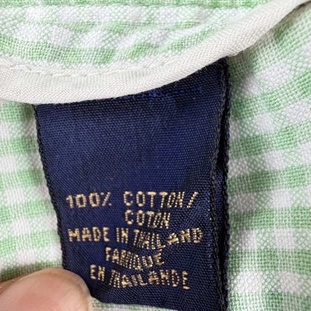 Bobby Jones Players Masters Seersucker Shorts Green‎ White Gingham Mens 34 Golf